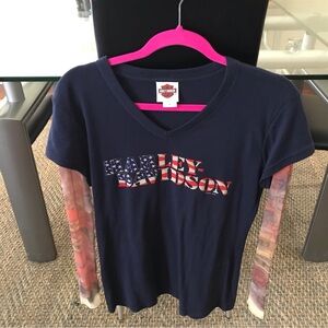 Harley-Davidson Black Tee with Patriotic Logo